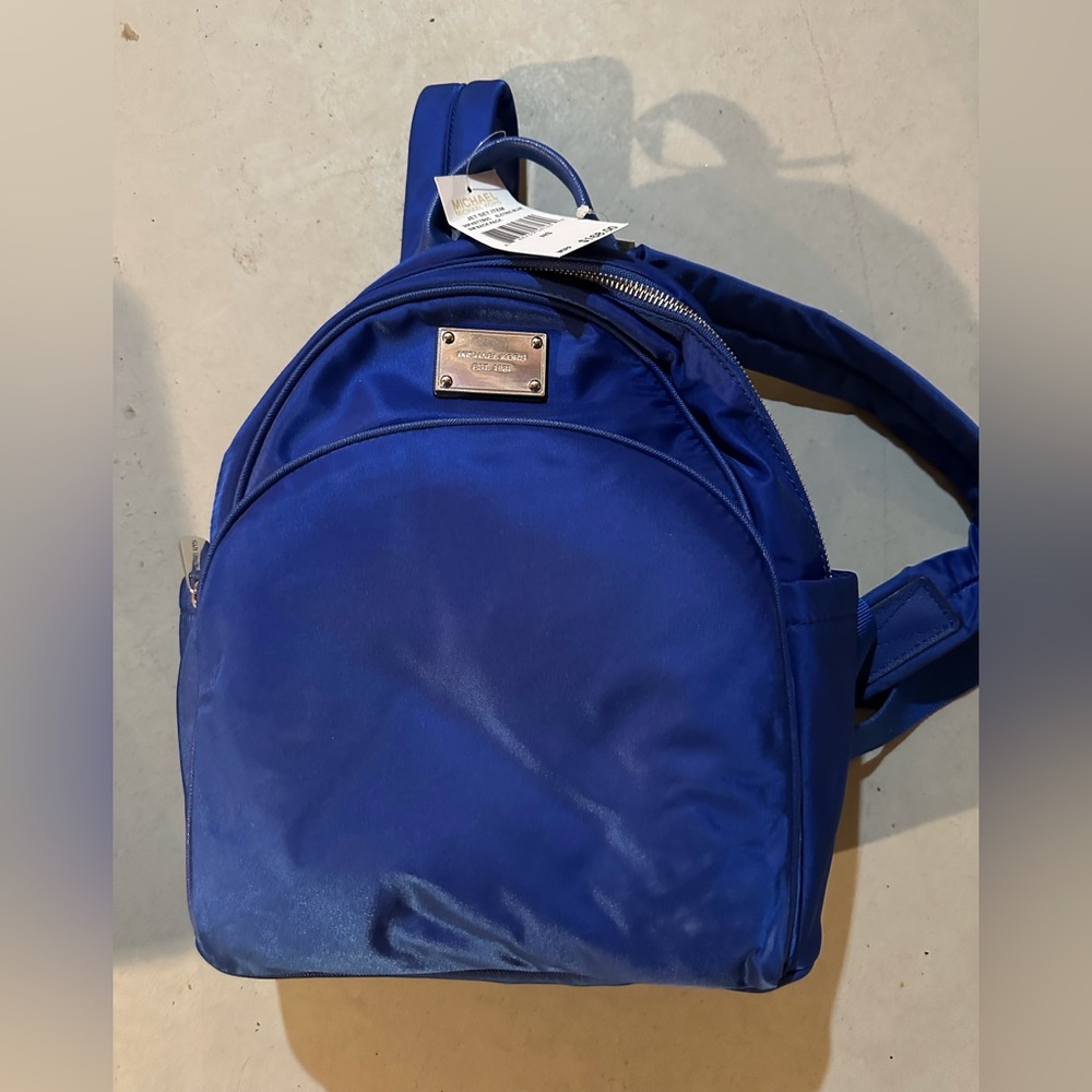 NWT Michael Kors blue nylon backpack